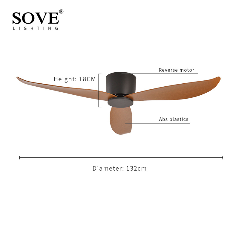 AliExpress SOVE Low Floor Modern BLDC Ceiling Fan with Remote Control Household Use Ventilation Fan Motor Electric Fan Decorative Fans, view 4