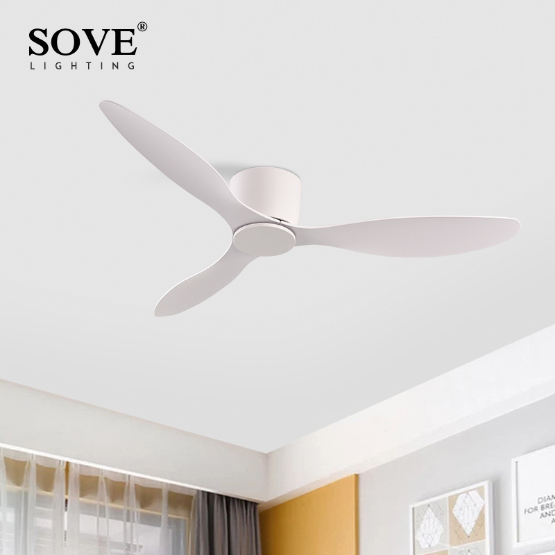 AliExpress SOVE Modern White Low Floor DC Motor 30W Ceiling Fans With Remote Control Simple Ceiling Fan Without Light Home Fan 220V