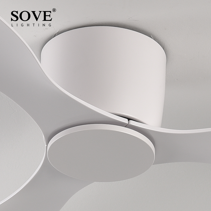 AliExpress SOVE Modern White Low Floor DC Motor 30W Ceiling Fans With Remote Control Simple Ceiling Fan Without Light Home Fan 220V, view 6