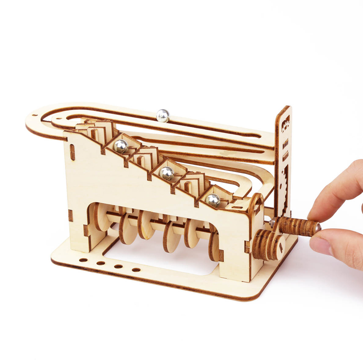 AliExpress Spiral Marble Run 3D Wooden Puzzles for Adults and Teens DIY Model Building Kits with Mechanical Puzzles , view 4