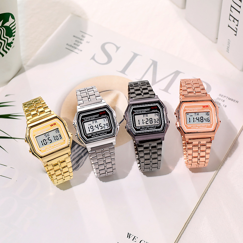 AliExpress Rose Gold Retro Digital Alarm Watch