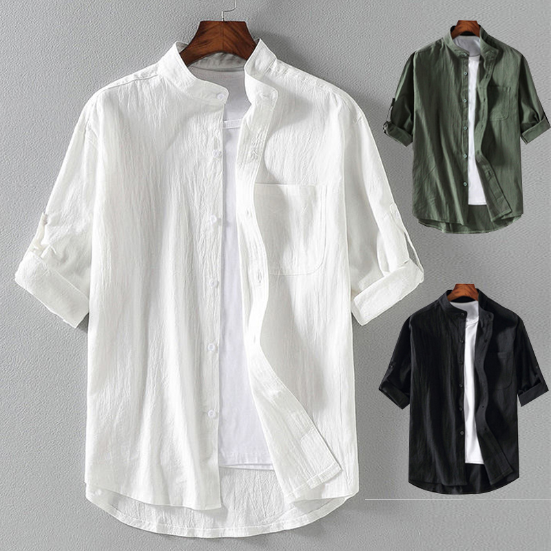 AliExpress Men's Stand-Collar Short-Sleeve Shirt (Plus Size)