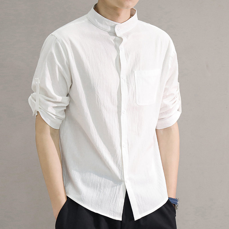 AliExpress Men's Stand-Collar Short-Sleeve Shirt (Plus Size), view 5