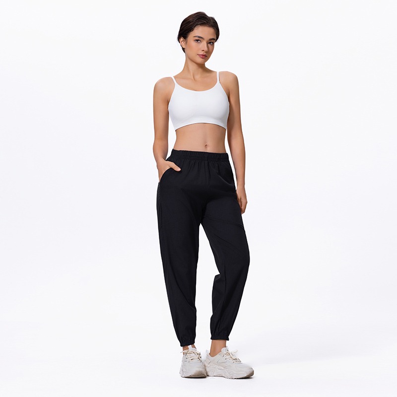 AliExpress Spring And Summer Thin Ladies Quick-drying Sports Casual Pants Mesh Breathable Black Joker 9 Pants Teenagers Running Harem Pants, view 2