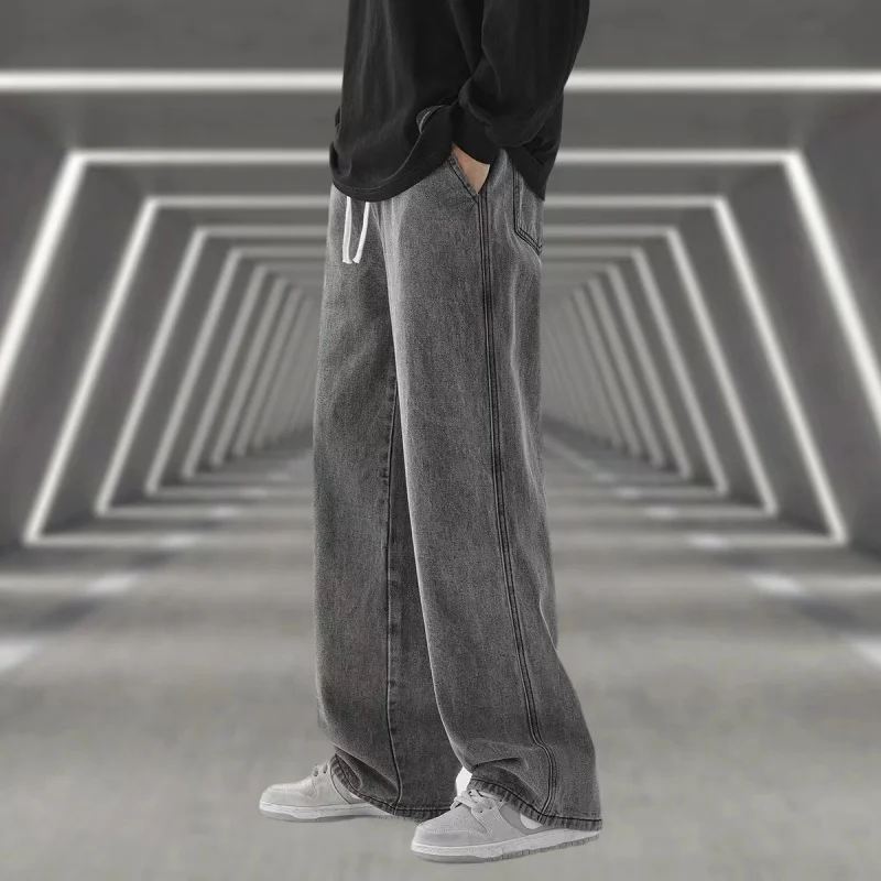 AliExpress Men's Oversized Straight Wide-Leg Baggy Jeans, view 3