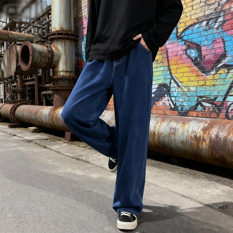 AliExpress Men's Oversized Straight Wide-Leg Baggy Jeans, view 6