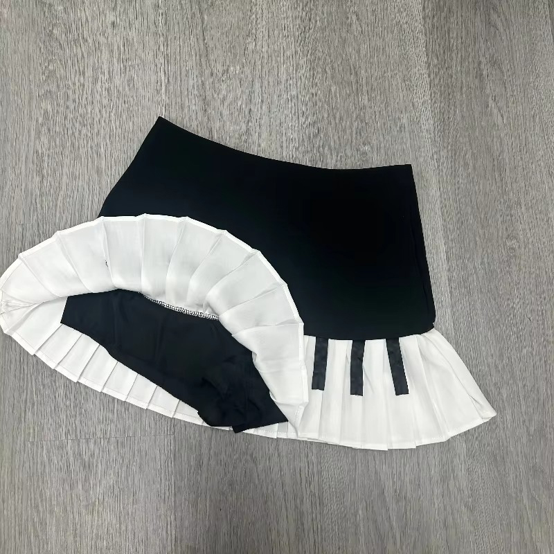 AliExpress Women's Black and White Spliced Mini Skirt, view 3