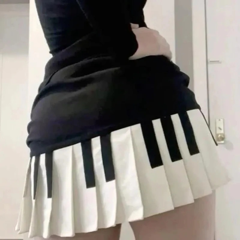 AliExpress Women's Black and White Spliced Mini Skirt, view 6