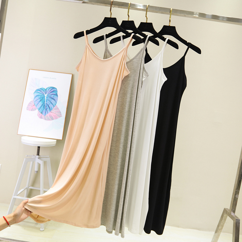 AliExpress Spring Summer 2026 Woman Tank Dress Casual Modal Sexy Camisole Elastic Female Home Beach Dresses O-Neck Camis Sexy Dress, view 5
