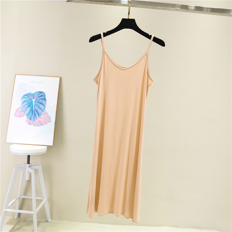 AliExpress Spring Summer 2026 Woman Tank Dress Casual Modal Sexy Camisole Elastic Female Home Beach Dresses O-Neck Camis Sexy Dress, view 6