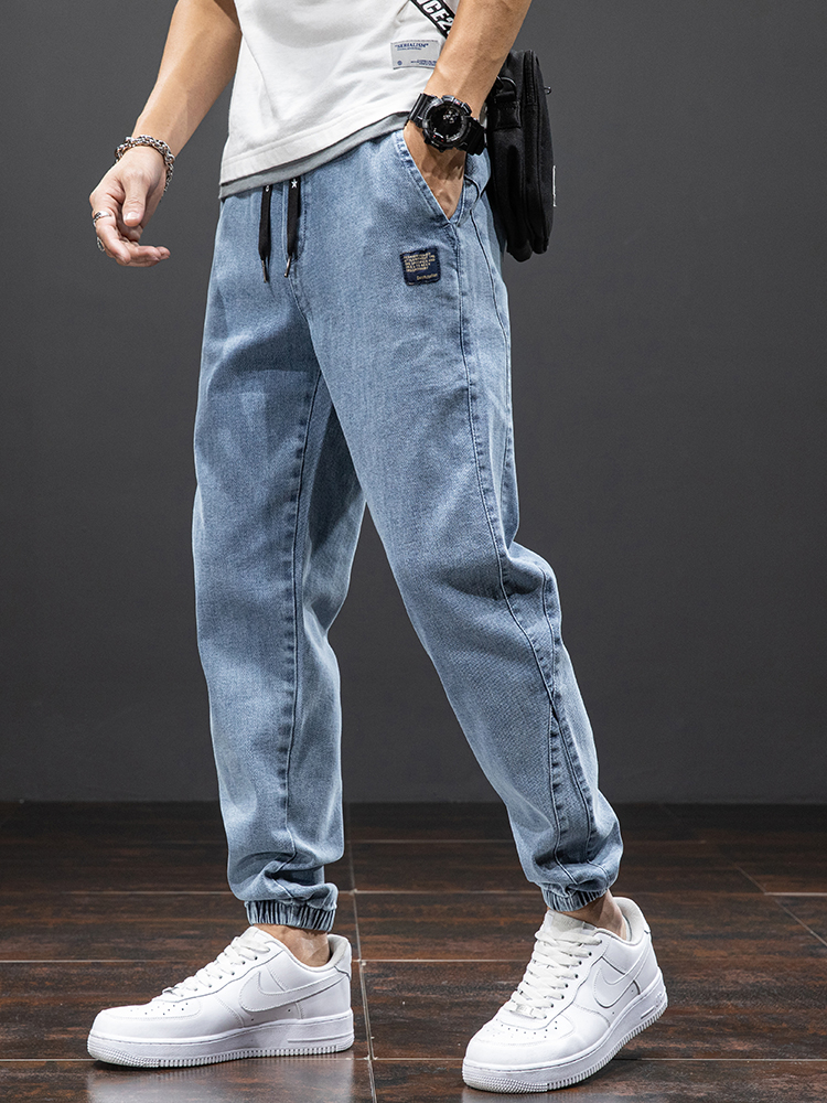 AliExpress Spring Summer Black Blue Cargo Jeans Men Streetwear Denim Jogger Pants Men Baggy Harem Jean Trousers Plus Size