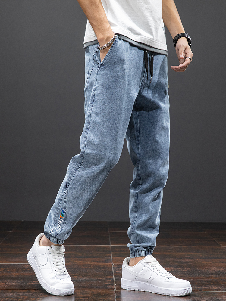AliExpress Spring Summer Black Blue Cargo Jeans Men Streetwear Denim Jogger Pants Men Baggy Harem Jean Trousers Plus Size, view 2