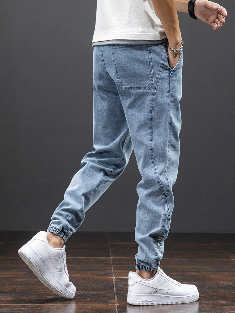 AliExpress Spring Summer Black Blue Cargo Jeans Men Streetwear Denim Jogger Pants Men Baggy Harem Jean Trousers Plus Size, view 3
