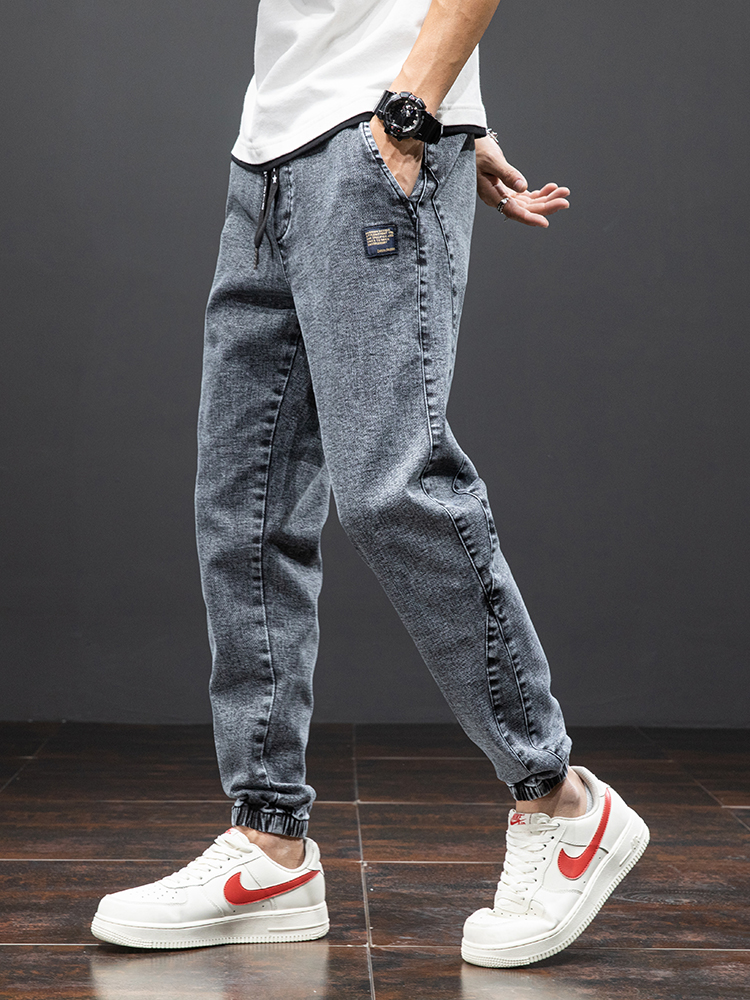 AliExpress Spring Summer Black Blue Cargo Jeans Men Streetwear Denim Jogger Pants Men Baggy Harem Jean Trousers Plus Size, view 5