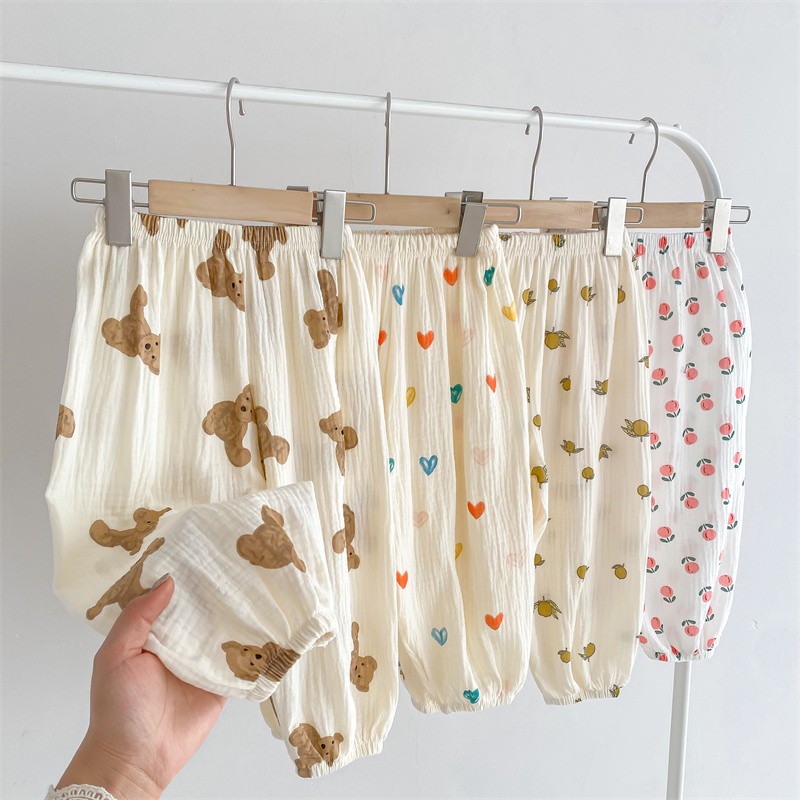 AliExpress Spring Summer Mosquito Proof Pants For Boys Girls Full Printing Versatile Pants Outer Wear Toddler Casual Loose Thin Trousers