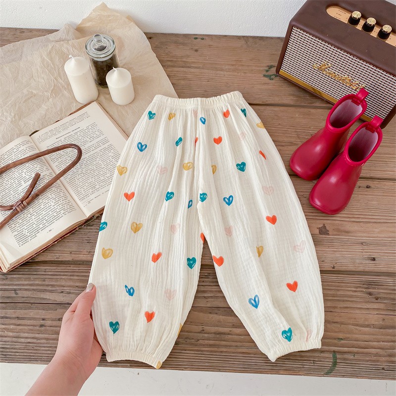AliExpress Spring Summer Mosquito Proof Pants For Boys Girls Full Printing Versatile Pants Outer Wear Toddler Casual Loose Thin Trousers, view 3
