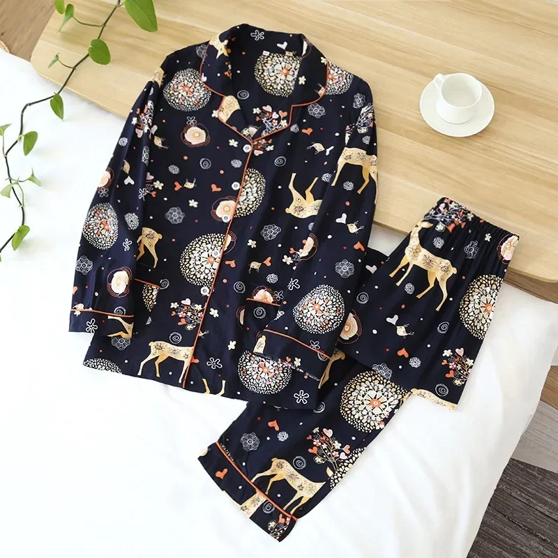 AliExpress Spring / Summer New 100% Viscose Long-sleeved Trousers Ladies Pajamas Suit 3XL Plus Size Long Sleepwear Women's Home Nightwear, view 3