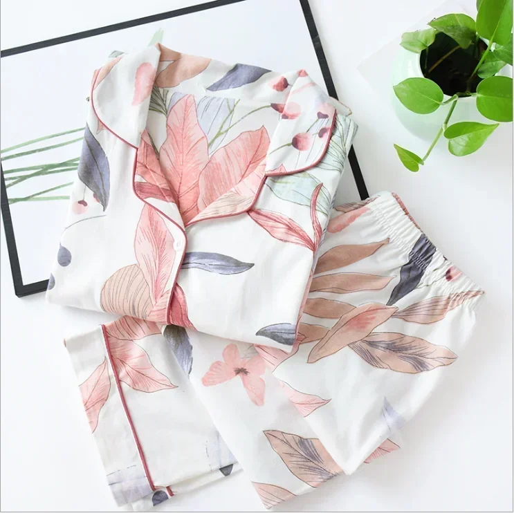 AliExpress Spring / Summer New 100% Viscose Long-sleeved Trousers Ladies Pajamas Suit 3XL Plus Size Long Sleepwear Women's Home Nightwear, view 4