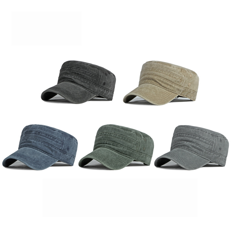 AliExpress Washed Cotton Retro Army Flat Cap, view 2