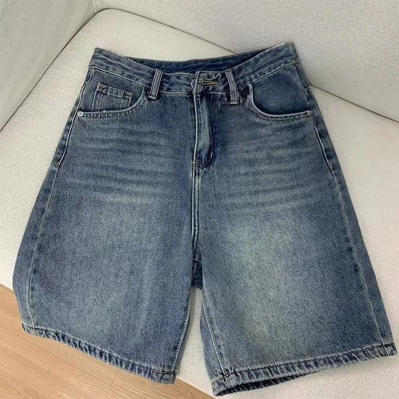 AliExpress Women's High-Waist Wide-Leg Denim Shorts