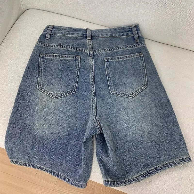 AliExpress Women's High-Waist Wide-Leg Denim Shorts, view 2