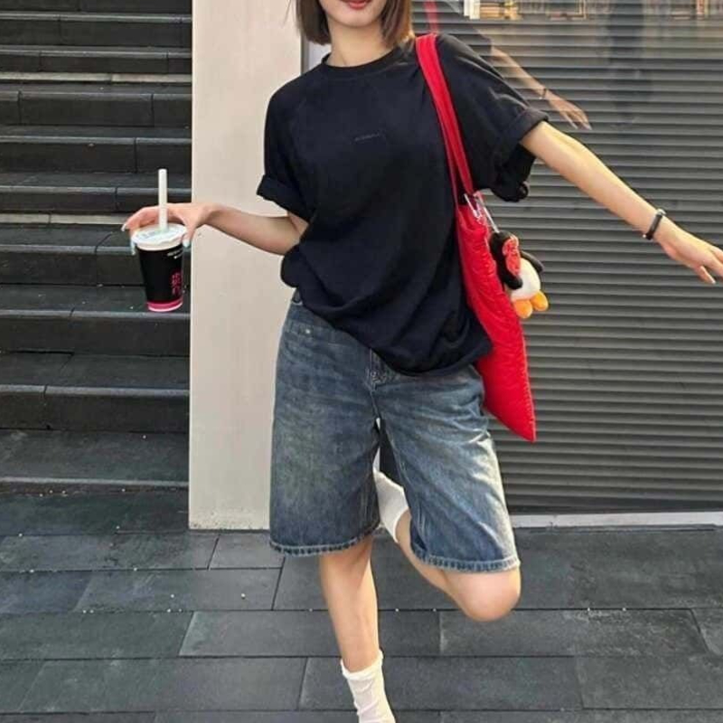 AliExpress Women's High-Waist Wide-Leg Denim Shorts, view 5