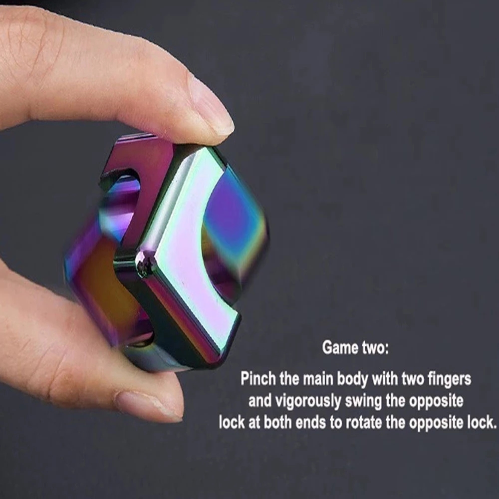AliExpress Square Decompression Spinning Top Dice Cube Anti-Anxiety Fingertip Toys Hand Fidget Spinner Vent Toys Flipo Flip For Children, view 4