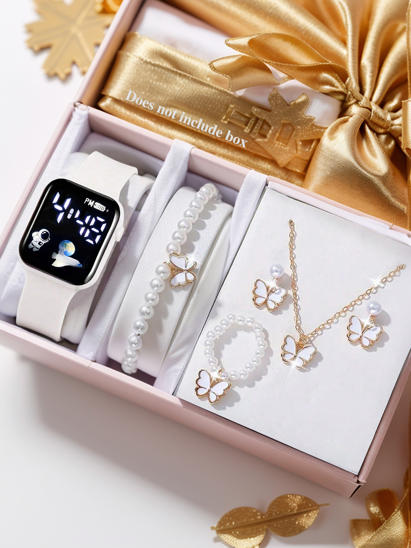 AliExpress Square Beaded Butterfly Electronic Watch Set, view 3