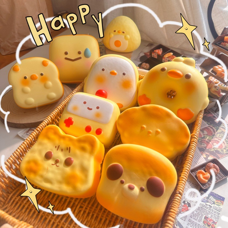 AliExpress Squishy Cute Cartoon Simulated Bread Squeeze Toy Soft Stress Relief Slow Rising Sensory Fidget for Anxiety Gifts for Kids Adults
