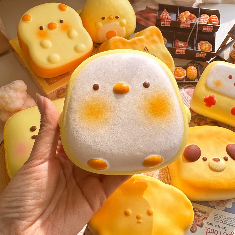 AliExpress Squishy Cute Cartoon Simulated Bread Squeeze Toy Soft Stress Relief Slow Rising Sensory Fidget for Anxiety Gifts for Kids Adults, view 3
