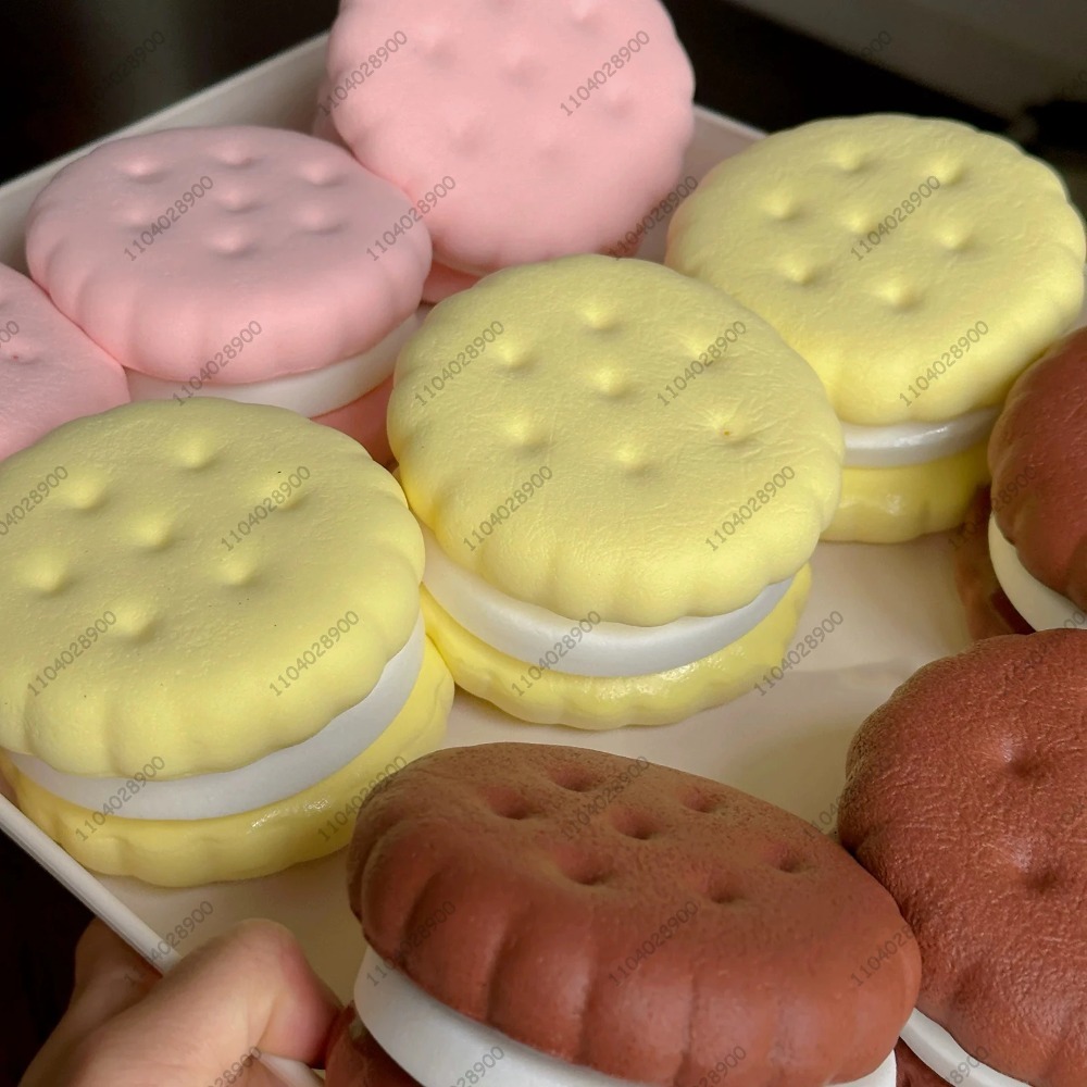 AliExpress Squishy Simulated Cake Squeeze Toy Fidgets Toys Big Cookie Biscuit Slow Rising Squishy Anxiety Antistress Squishys Gifts Kids, view 2