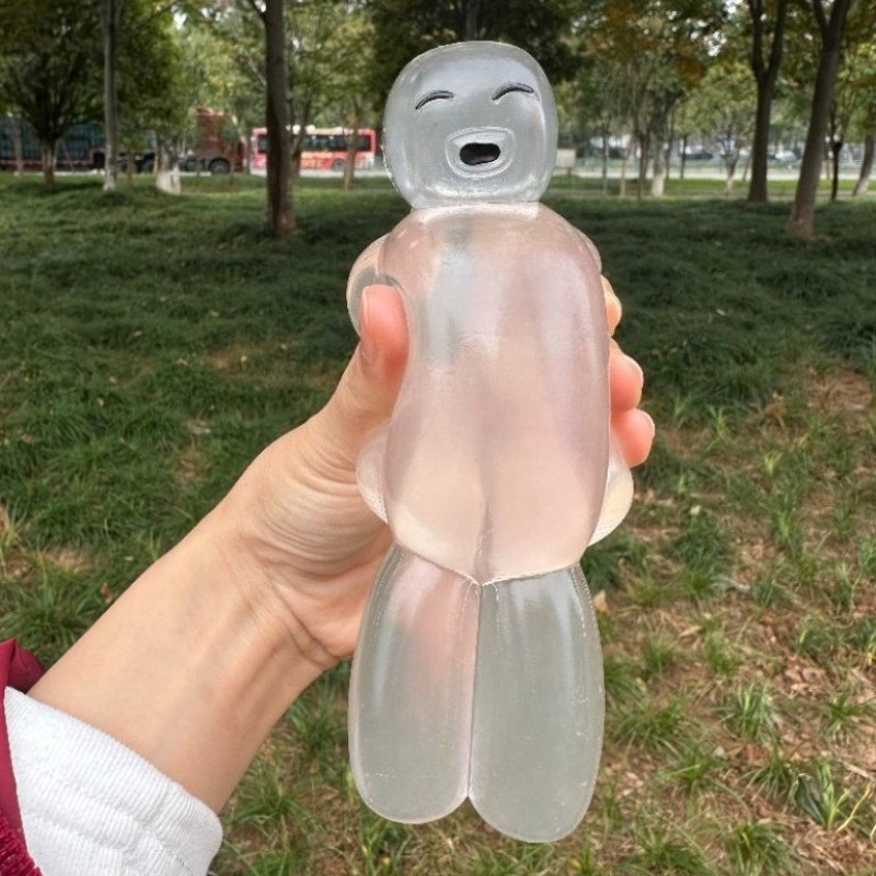 AliExpress Squishy Transparent Jelly Robot Squeeze Toy Cute Super Soft Slow Rebound Water Sense Cartoon Toy Kawaii Stress-relieving Gift, view 6
