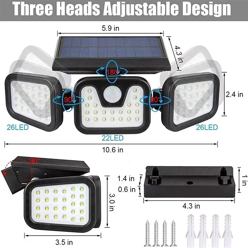 AliExpress STAARICC Solar LED Motion Sensor Security Light, view 6