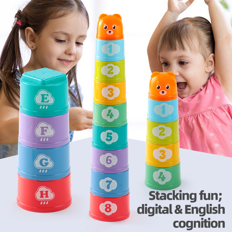 AliExpress Stackable Cups Set, Kids Montessori Shape Color Sorting Nesting Cups, Bath Time Water Leak & Beach Sand Play Toys for Toddlers