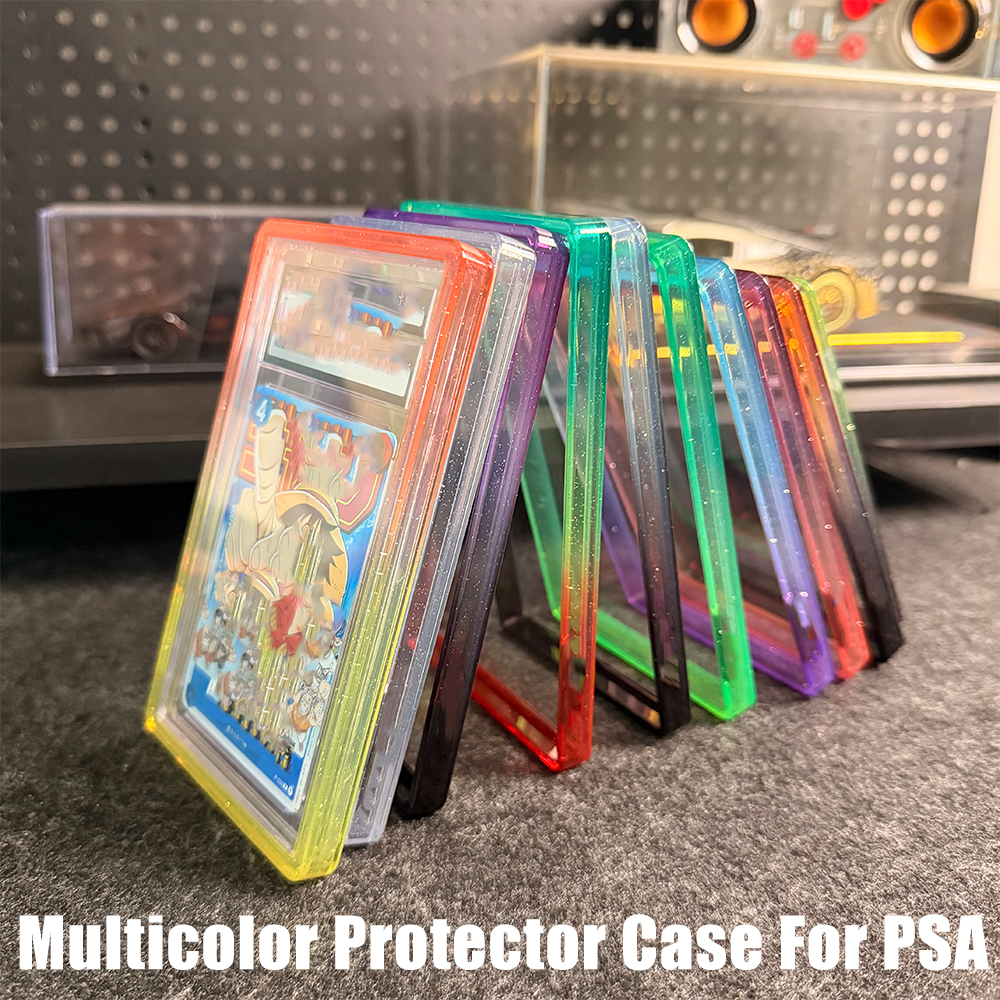 AliExpress Stackable Slab Case for PSA CGC 35PT Graded Card, TPU Slab Bumper Protector with Back Panel ,Multicolor Gillter, For PTCG