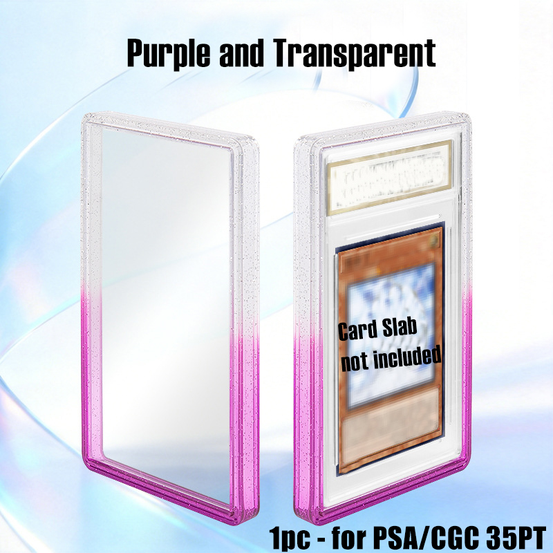 AliExpress Stackable Slab Case for PSA CGC 35PT Graded Card, TPU Slab Bumper Protector with Back Panel ,Multicolor Gillter, For PTCG, view 2