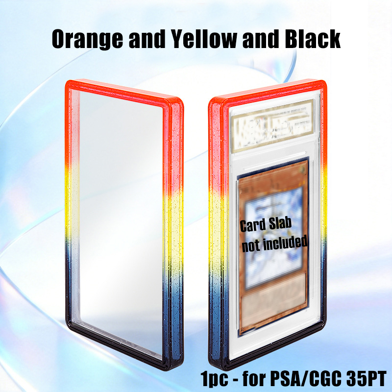 AliExpress Stackable Slab Case for PSA CGC 35PT Graded Card, TPU Slab Bumper Protector with Back Panel ,Multicolor Gillter, For PTCG, view 3