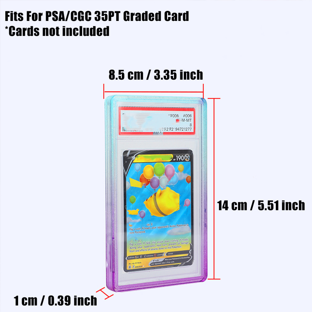 AliExpress Stackable Slab Case for PSA CGC 35PT Graded Card, TPU Slab Bumper Protector with Back Panel ,Multicolor Gillter, For PTCG, view 4