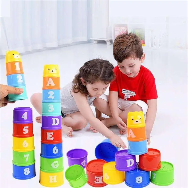 AliExpress Stacking Game Cup Children Board Game Hand Speed Competition Fold Cup with Numbers Letters Shapes Early Education Puzzle Toy, view 2