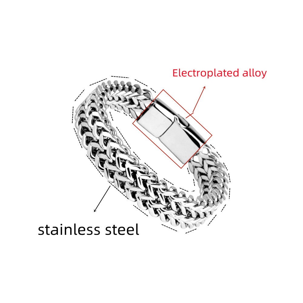 AliExpress Braided Stainless Steel Magnetic Buckle Bracelet, view 6