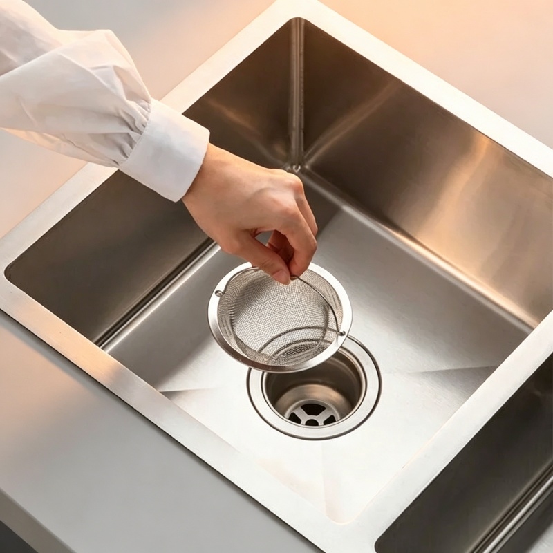 AliExpress Thickened Stainless Steel Sink Strainer Basket, view 5