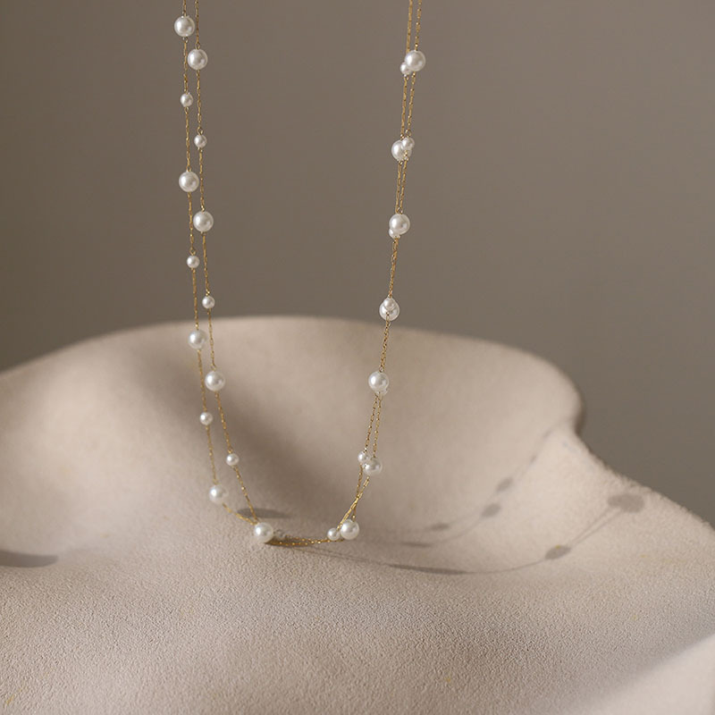 AliExpress Stainless Steel Pearl Chain Choker Necklace, view 4