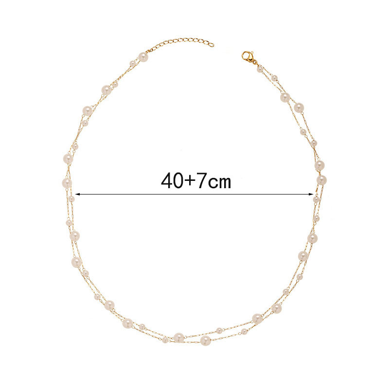 AliExpress Stainless Steel Pearl Chain Choker Necklace, view 6