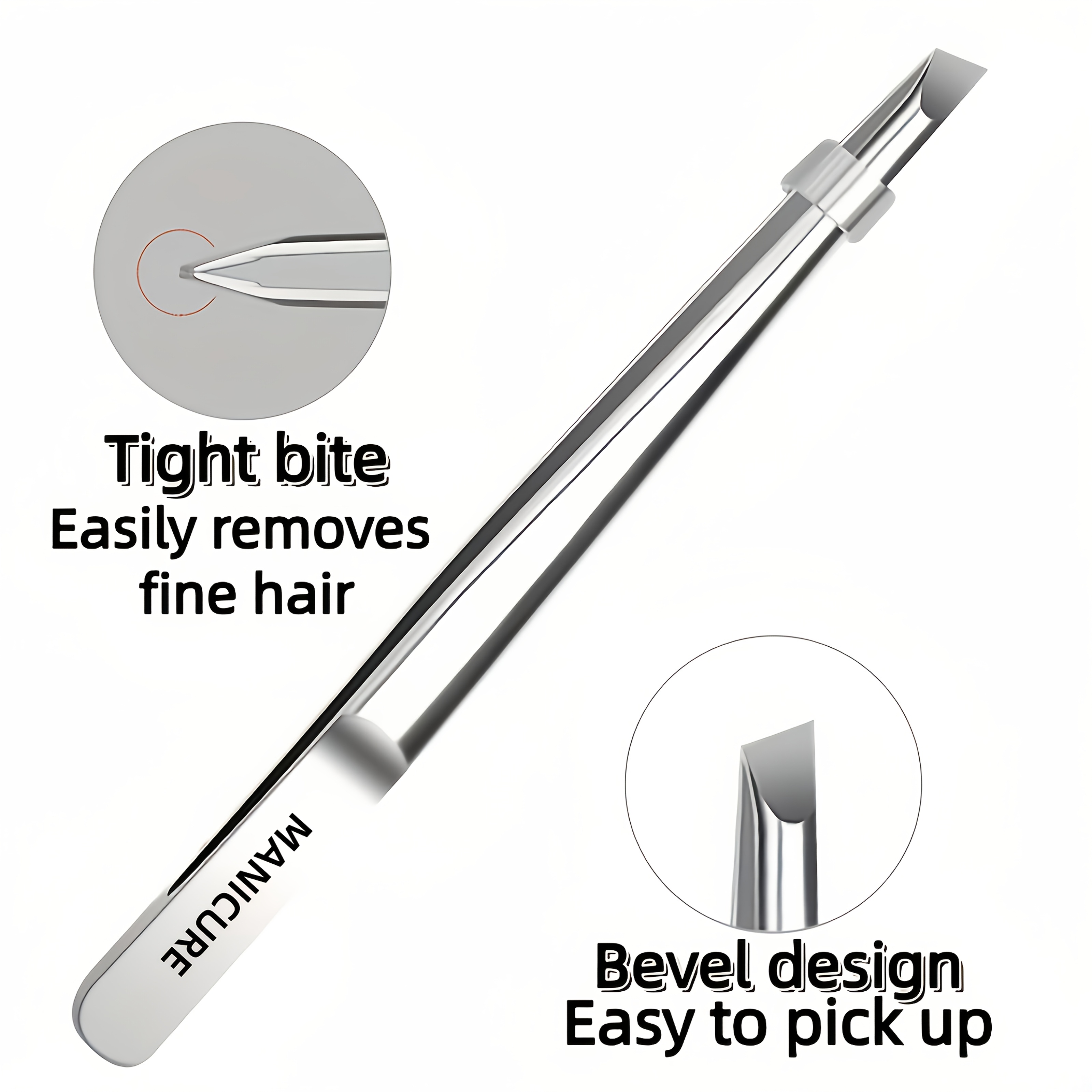 AliExpress Stainless Steel Eyebrow and Lash Tweezers, view 3