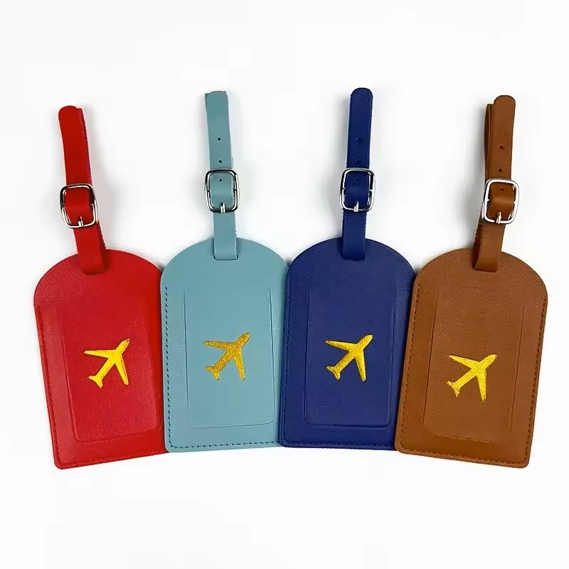 AliExpress Stamped Leather Luggage Tag with Clip, view 3
