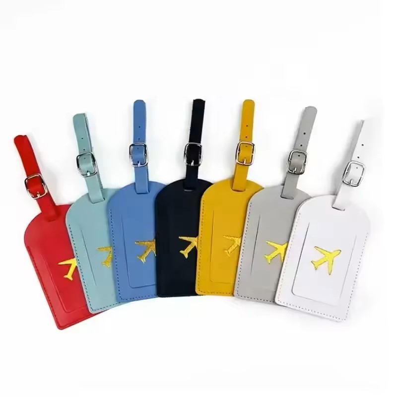 AliExpress Stamped Leather Luggage Tag with Clip, view 4