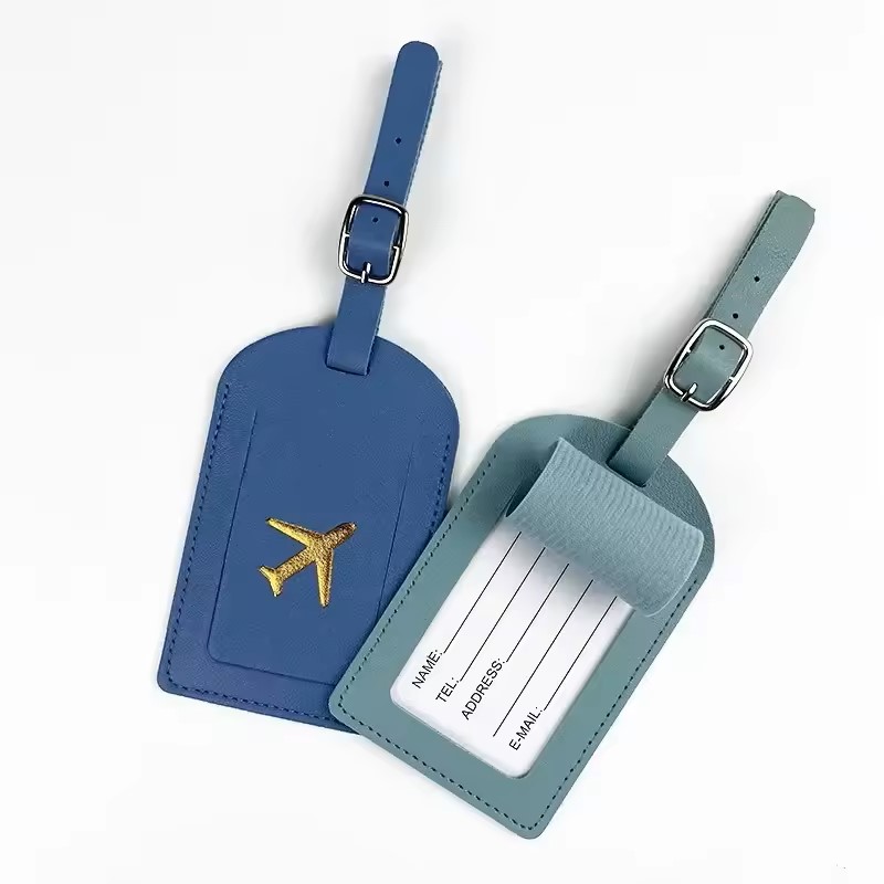 AliExpress Stamped Leather Luggage Tag with Clip, view 6