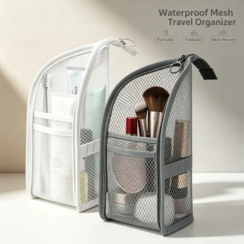 AliExpress Standing Mesh Toiletry Bag with EVA Base