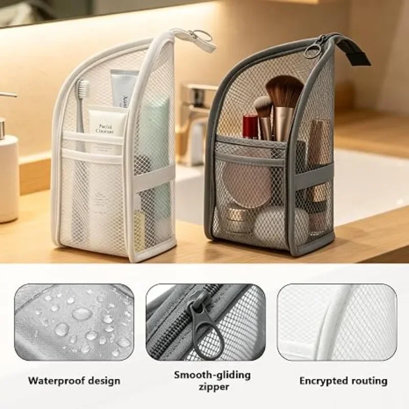 AliExpress Standing Mesh Toiletry Bag with EVA Base, view 2