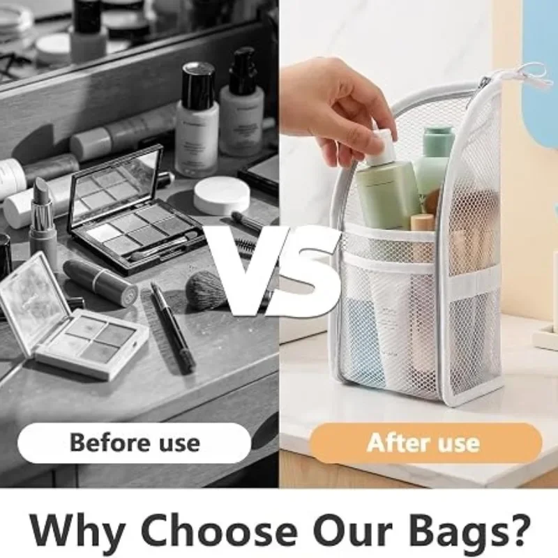 AliExpress Standing Mesh Toiletry Bag with EVA Base, view 3